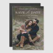 写真エレガント結婚式の日付の磁気カードを保存 (正面/裏面)