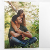 写真エレガント結婚式の日付カードの保存 三つ折り招待状 (内部最初)