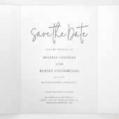 写真エレガント結婚式の日付カードの保存 三つ折り招待状 (内部中)