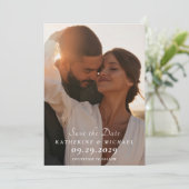 写真エレガント結婚式の日付カードの保存 招待状 (スタンド正面)