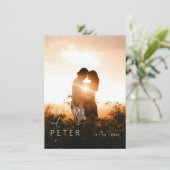 写真エレガント結婚式の日付カードの保存 招待状 (スタンド正面)