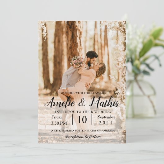 写真エレガント結婚式招待状 招待状 (スタンド正面)