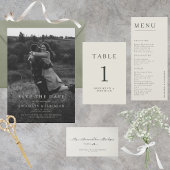 写真エレガント結婚式日付の保存 セーブザデート