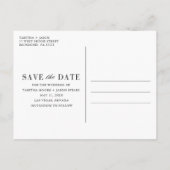 写真エレガント結婚式日付の保存 案内ポストカード (裏面)