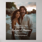 写真エレガント結婚歓迎サインモダンスクリプト ポスター (正面)