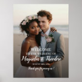写真エレガント結婚歓迎サインモダンスクリプト ポスター (正面)