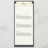 写真エレガント結婚素朴付きメニュー メニュー (裏面)