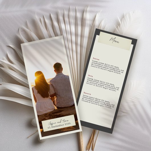 写真エレガント結婚素朴付きメニュー メニュー