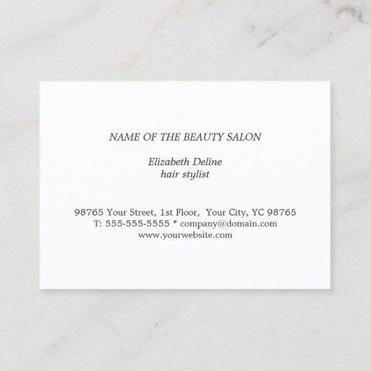 写真エレガント美しいサロン毛髪紹介カード 紹介カード (裏面)