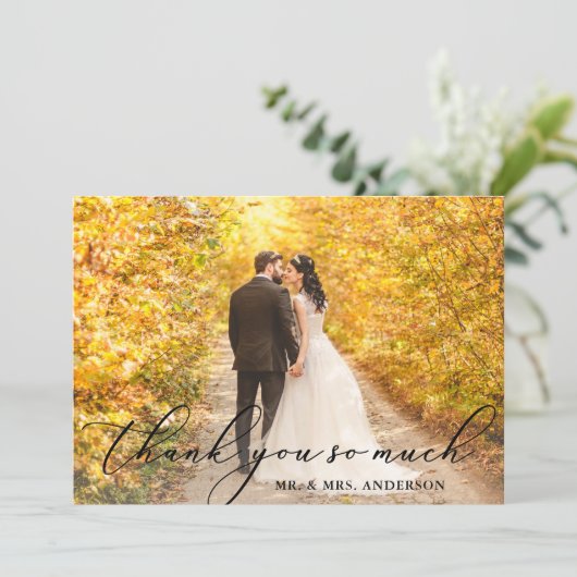 写真エレガント美しい書結婚道 サンキューカード (スタンド正面)