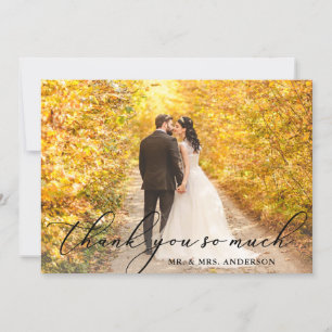 写真エレガント美しい書結婚道 サンキューカード
