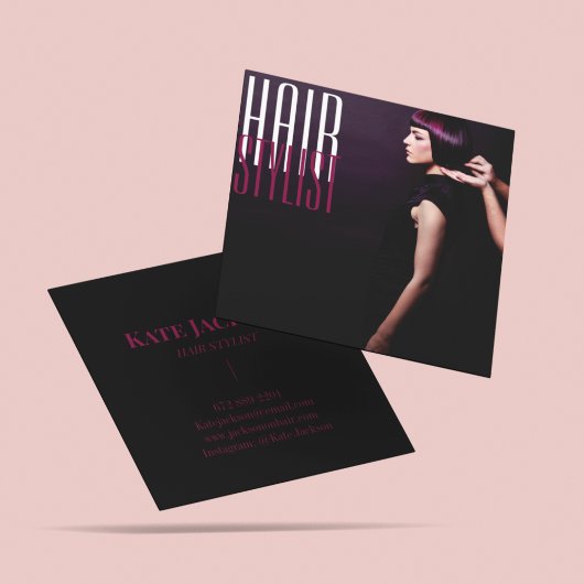 写真エレガント美容院美容院美しいサロン スクエア名刺