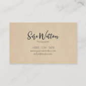 写真エレガント者のシンプルスタイル茶色パターン 名刺 (裏面)