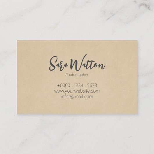 写真エレガント者のシンプルスタイル茶色パターン 名刺 (裏面)