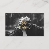 写真エレガント者のシンプルスタイル茶色パターン 名刺 (正面)