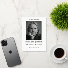 写真エレガント葬儀プログラム 箔グリーティングカード