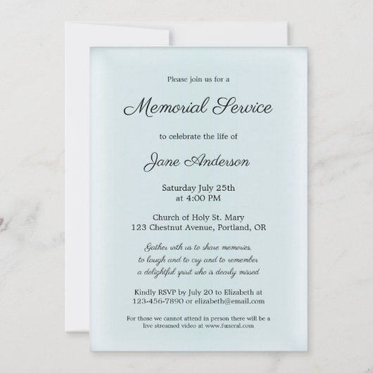 写真エレガント葬儀供用招待状 招待状 (裏面)