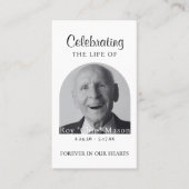 写真エレガント葬儀祈りの言葉カード 名刺 (正面)