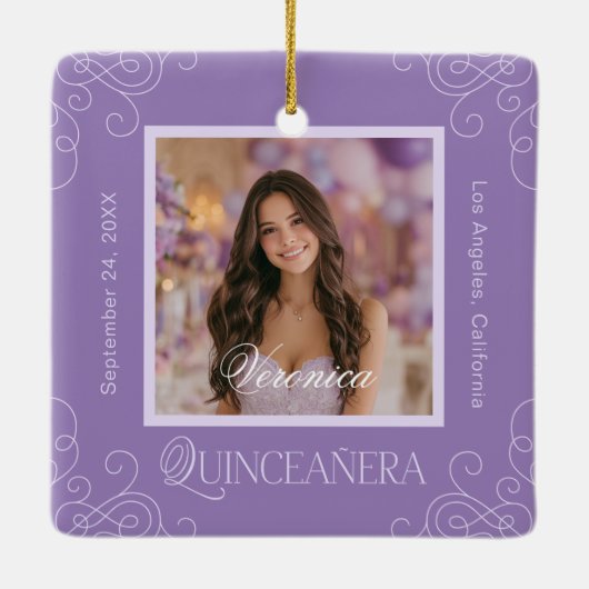 写真エレガント記念キンセアニェラ セラミックオーナメント (裏面)