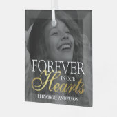 写真エレガント記念クリスマス ガラスオーナメント (正面左)