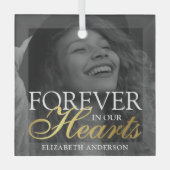 写真エレガント記念クリスマス ガラスオーナメント (正面)