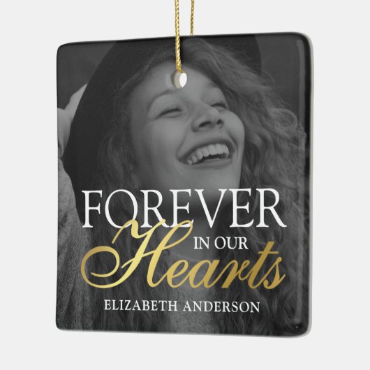 写真エレガント記念クリスマス セラミックオーナメント (左)