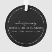 写真エレガント記念パーソナライズされた鏡酒 オーナメント (裏面)