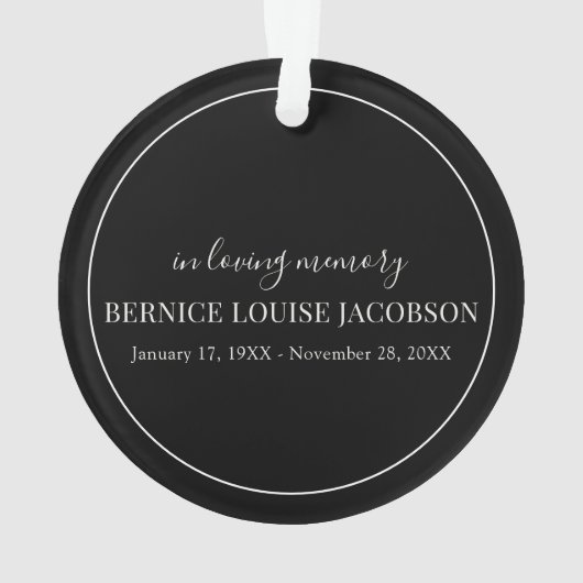 写真エレガント記念パーソナライズされた鏡酒 オーナメント (裏面)