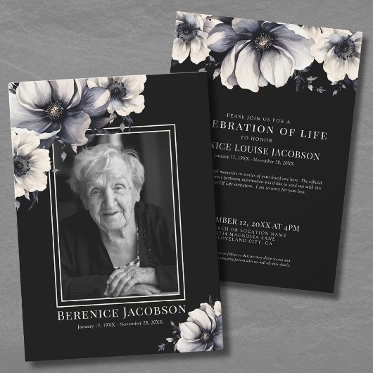 写真エレガント記念生命お祝い 招待状