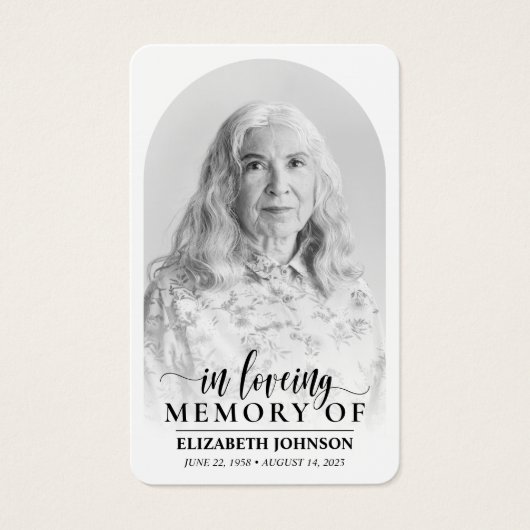 写真エレガント記念祈りの言葉カード (正面)