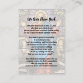 写真エレガント記念祈りの言葉 名刺 (裏面)