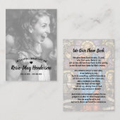 写真エレガント記念祈りの言葉 名刺 (正面/裏面)