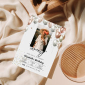 写真エレガント誕生日招待状 招待状