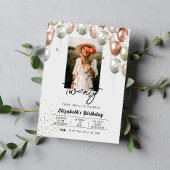 写真エレガント誕生日招待状 招待状