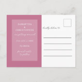 写真エレガント赤面ピンク日付を保存結婚する 案内ポストカード (裏面)