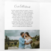 写真エレガント赤面ピンク3折パンフレット 三つ折りカード (内部最初)