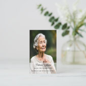 写真エレガント追悼記念祈りの言葉カード 名刺 (スタンド正面)