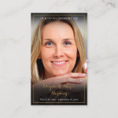 写真エレガント追悼記念祈りの言葉カード 名刺 (正面)