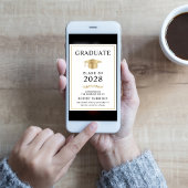 写真エレガント金ゴールドグラッドキャップカレッジ卒業 案内状