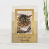 写真エレガント金ゴールドストライプの猫共感票 カード (正面)
