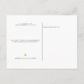 写真エレガント金ゴールドフレ結婚ーム 案内ポストカード (裏面)