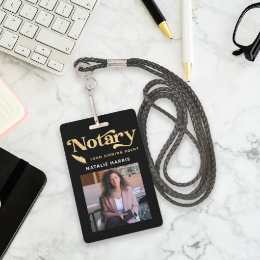 写真エレガント金ゴールド公証人ローン代理人 バッジ