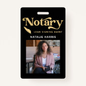 写真エレガント金ゴールド公証人ローン代理人 バッジ (正面)