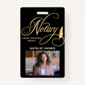 写真エレガント金ゴールド公証業者バッジ バッジ (正面)