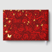 写真エレガント金実在箔と赤いキンセアニェラ ゲストブック (裏面)