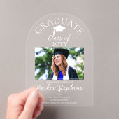 写真エレガント院卒業発表 アクリル招待状 (インサイチュ (ポータブル))