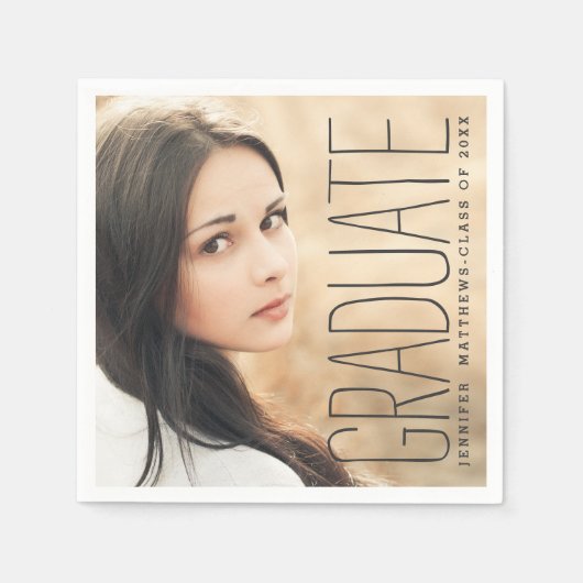 写真エレガント2016卒業パーティー紙ナプキンス スタンダードカクテルナプキン (正面)