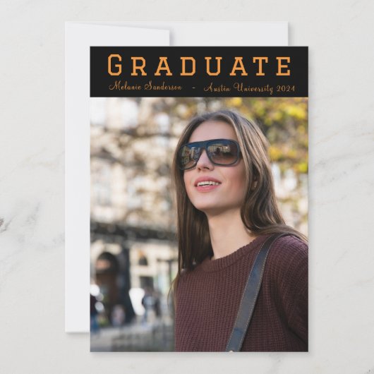 写真エレガント2024卒業パーティー招待状 案内状 (正面)