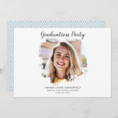 写真エレガント2025卒業パーティー 招待状 (正面/裏面)