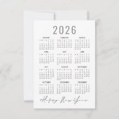 写真エレガント2026カレンダーMerry Christmasカード ノートカード (裏面)